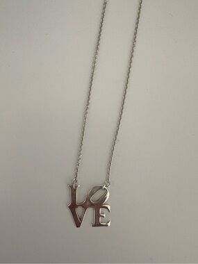 Silver 'LOVE' Pendant Necklace - Women's Silver-tone Necklace